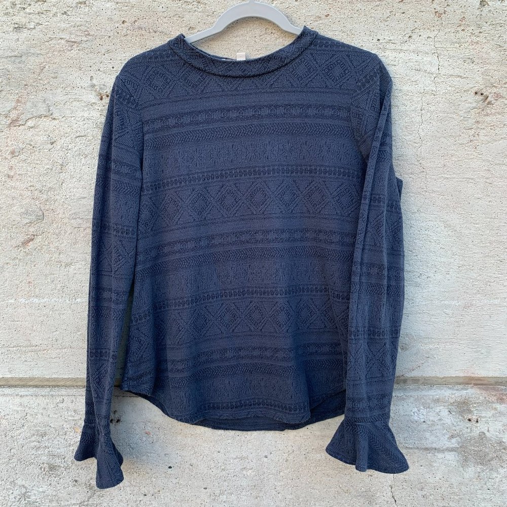 LOFT Ruffle Sleeve Top - Size Medium